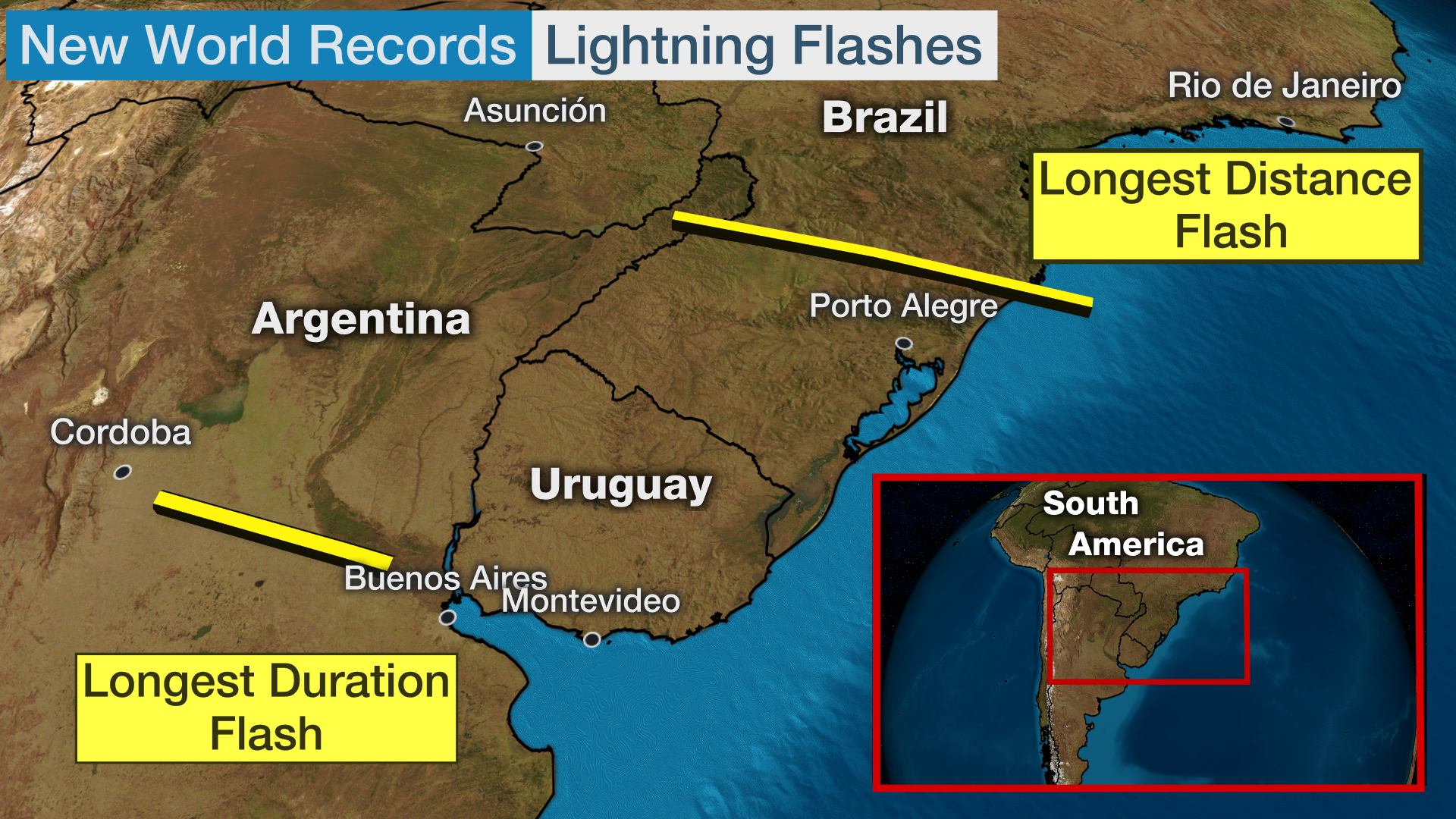 Two New Lightning 'Megaflash' Records Set in South America, WMO Says Weather Underground